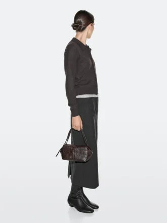 Textured Leather Mini Satchel Bag