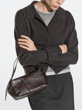 Textured Leather Mini Satchel Bag