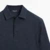 Textured Piqua Polo Shirt with Long Sleeves