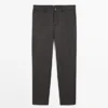 Twill Wool Blend Trousers
