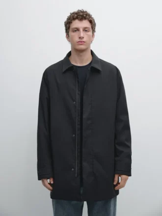Water-Repellent Fabric Trench Coat