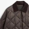 Water-Repellent Puffer Jacket with Corduroy Detail