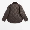 Water-Repellent Puffer Jacket with Corduroy Detail