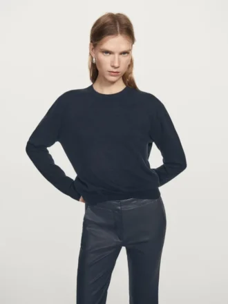 Waxed Flare Fit Trousers