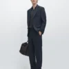Wide-Leg Cool Wool Suit Trousers