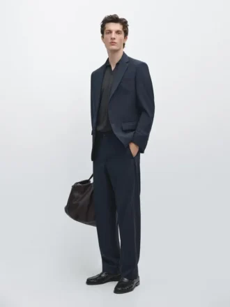 Wide-Leg Cool Wool Suit Trousers