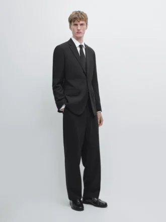 Wide-Leg Cool Wool Suit Trousers