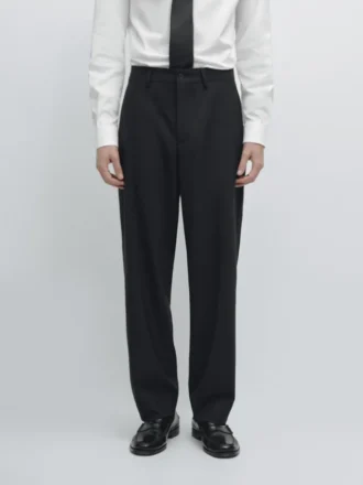 Wide-Leg Cool Wool Suit Trousers