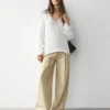 Wide-Leg Cotton Trousers