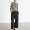 Wide-Leg Cropped Stretch Wool Trousers