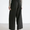 Wide-Leg Cropped Stretch Wool Trousers