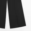 Wide-Leg Cropped Stretch Wool Trousers