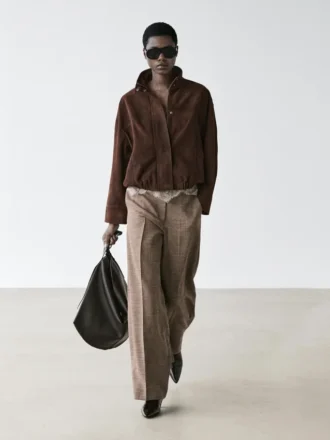 Wide-Leg Voluminous Wool Blend Trousers