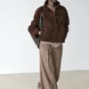 Wide-Leg Voluminous Wool Blend Trousers