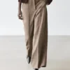 Wide-Leg Voluminous Wool Blend Trousers