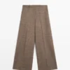 Wide-Leg Voluminous Wool Blend Trousers