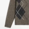 Wool Argyle Knit Cardigan