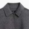 Wool Blend Cape with Shirt Collar