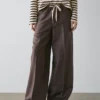 Wool Blend Contrast Drawstring Trousers