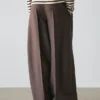 Wool Blend Contrast Drawstring Trousers