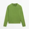 Wool Blend Crew Neck Sweater