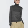 Wool Blend High Neck Knit Sweater