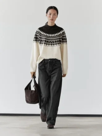 Wool Blend Jacquard Knit Sweater