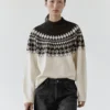 Wool Blend Jacquard Knit Sweater
