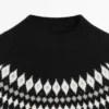 Wool Blend Jacquard Knit Sweater