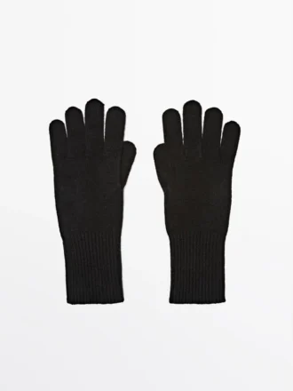 Wool Blend Knit Gloves
