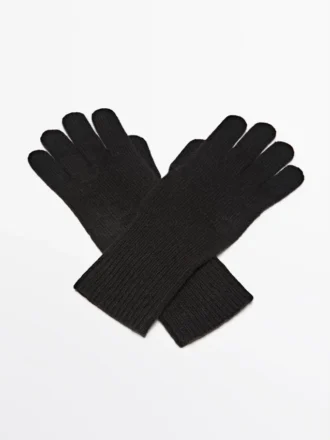 Wool Blend Knit Gloves