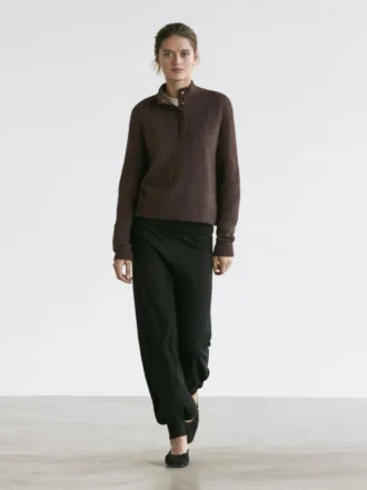 Wool Blend Knit Sarouel Trousers