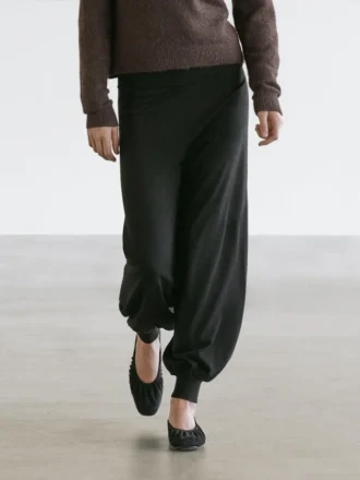 Wool Blend Knit Sarouel Trousers