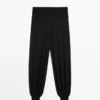 Wool Blend Knit Sarouel Trousers