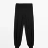 Wool Blend Knit Sarouel Trousers