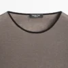Wool Blend T-Shirt with Contrast Detail