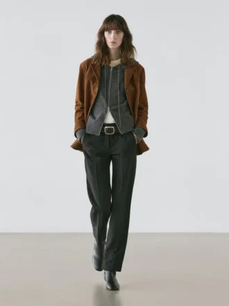 Wool Blend Zip-Up Cardigan with Hood