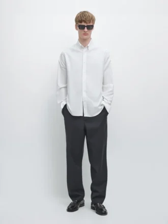 Wool Houndstooth Trousers