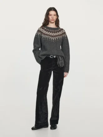 Wool Jacquard Knit Sweater