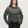 Wool Jacquard Knit Sweater