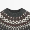 Wool Jacquard Knit Sweater