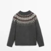 Wool Jacquard Knit Sweater